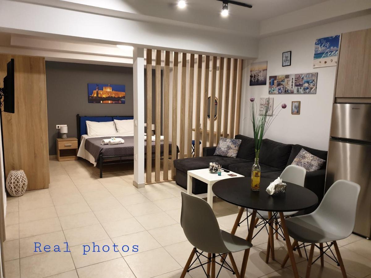 Blue - Comfy Center Rodos Lägenhet Asgourou Exteriör bild