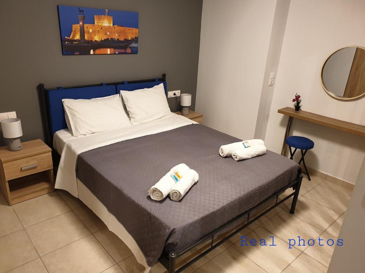 Blue - Comfy Center Rodos Lägenhet Asgourou Exteriör bild